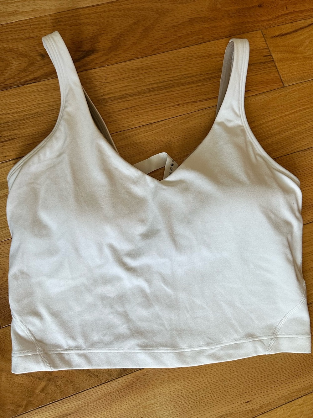 Lululemon White V-Neck Tank Crop Top